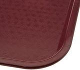 Carlisle CT121661 Cafe Polypropylene Fast Food Cafeteria Tray 12" x 16" - Burgundy - 24/Case