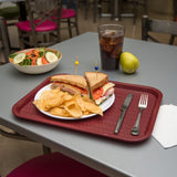 Carlisle CT121661 Cafe Polypropylene Fast Food Cafeteria Tray 12" x 16" - Burgundy - 24/Case