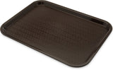 Carlisle CT121669 Cafe Polypropylene Fast Food Cafeteria Tray 12" x 16" - Chocolate - 24/Case