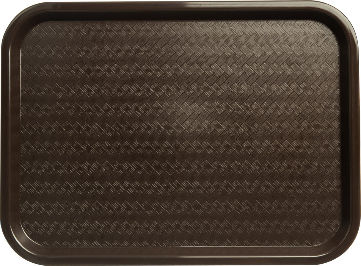 Carlisle CT121669 Cafe Polypropylene Fast Food Cafeteria Tray 12" x 16" - Chocolate - 24/Case