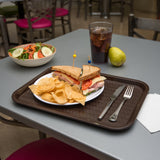 Carlisle CT121669 Cafe Polypropylene Fast Food Cafeteria Tray 12" x 16" - Chocolate - 24/Case
