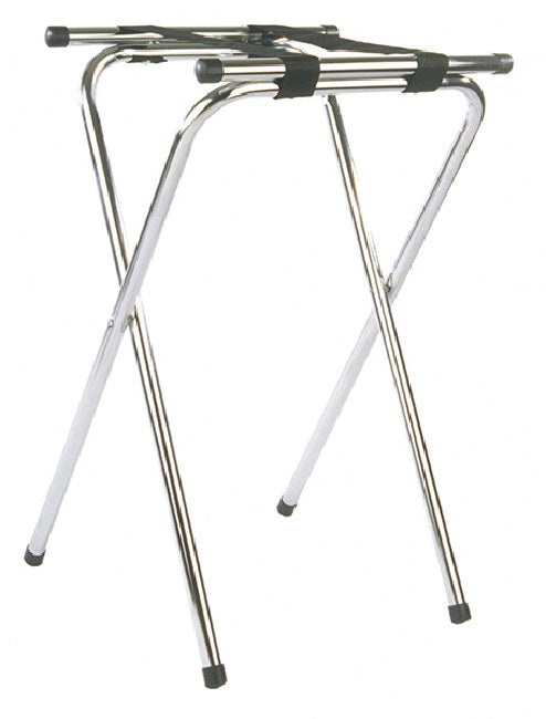 Crestware CTS Tubular Folding Tray Stand with Nylon Straps 32"H - Chrome