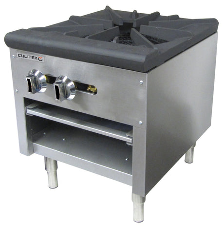 Culitek CULCTSP1NG 18 inch natural gas stock pot range with single burner stainless steel construction
