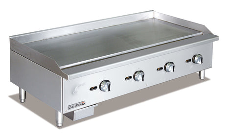 Culitek CULECTG48NG 48 inch countertop natural gas griddle with four burners and stainless steel body