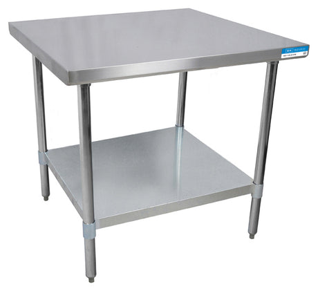 Culitek WT-2424-E 24 x 24 stainless steel work table with adjustable galvanized undershelf and legs