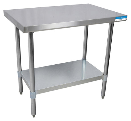 Culitek WT-2448-E 48 x 24 stainless steel work table with adjustable galvanized undershelf and legs