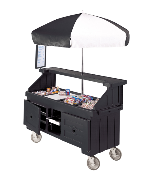 Cambro CVC724-110 Food Cart w/ Cover & Cutting Board, 74 1/4"L x 31 3/4"W x 94"H, Black