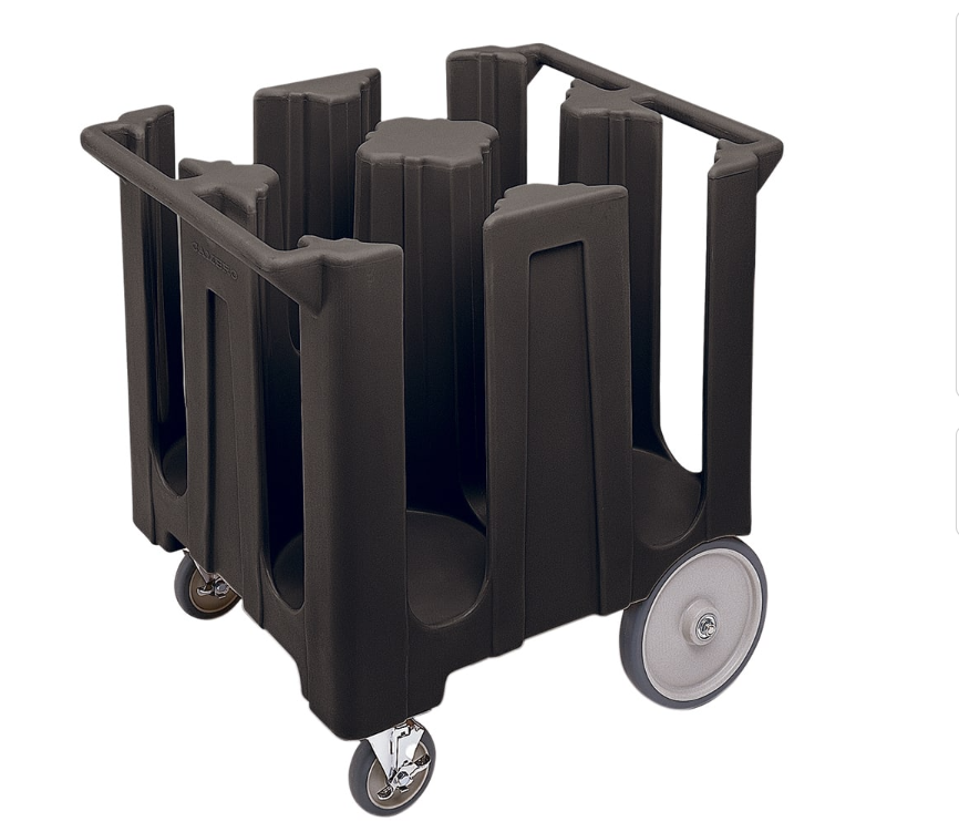 Cambro DC1225110 32 3/4" Mobile Dish Caddy w/ (4) Columns - Plastic, Black
