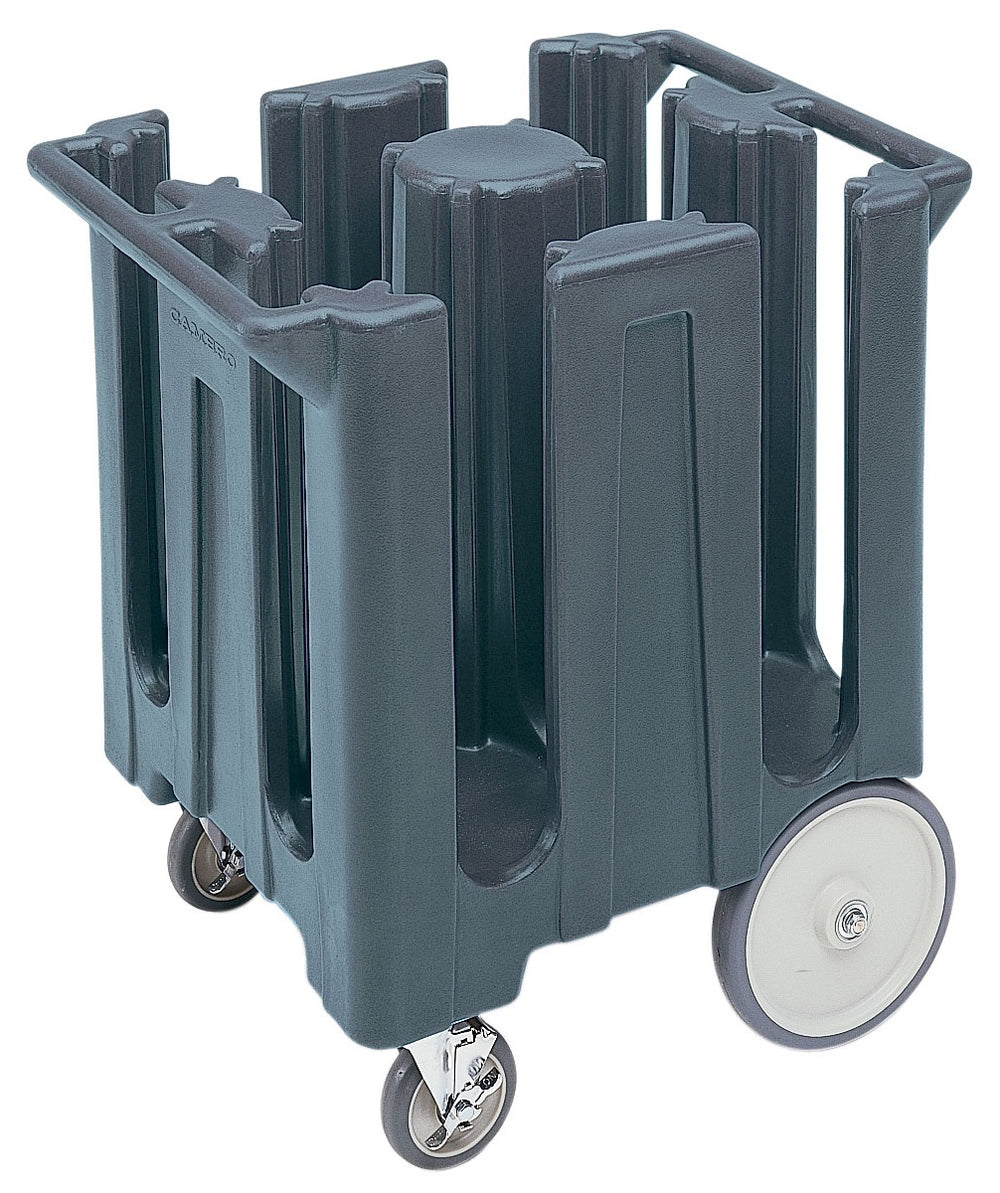 Cambro DC825191 Poker Chip Plastic Mobile Dish Caddy / Dolly with Vinyl Cover & (4) Columns 28-3/4"W x 23-3/4"L x 32"H - Granite Gray
