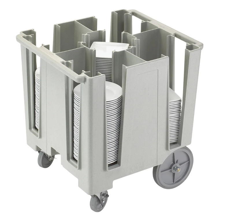 Cambro DCS950480 30 1/2" Mobile Dish Caddy w/ (5) Columns - Plastic, Speckled Gray