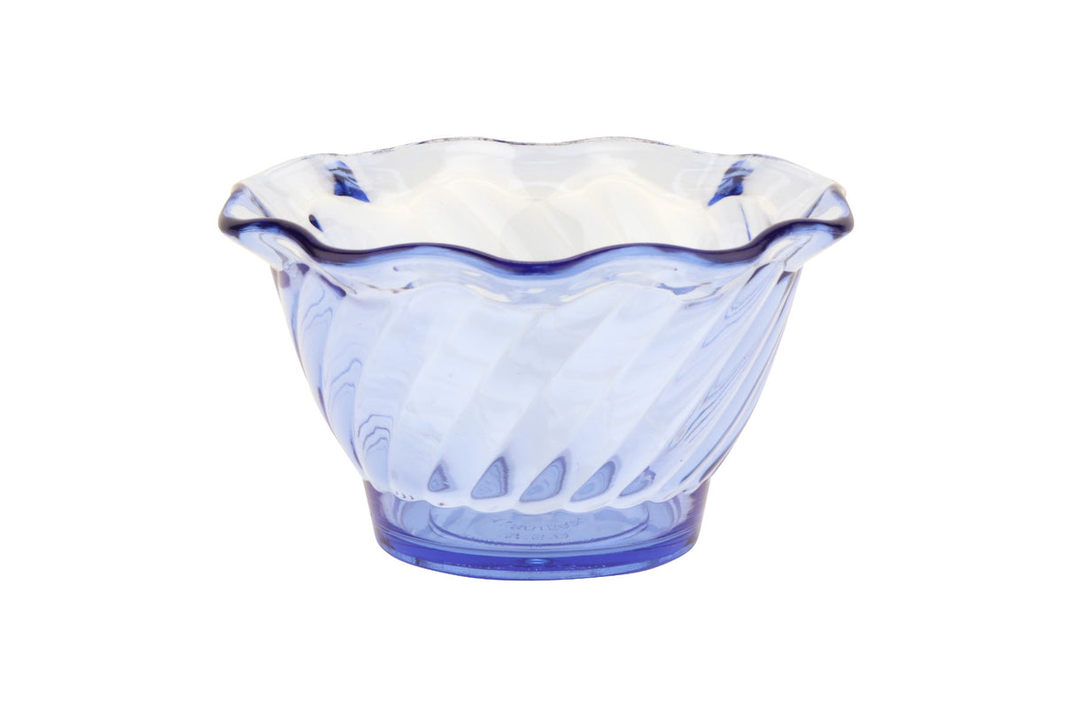 GET DD-50-BL Dessert Time SAN Plastic Small Tulip Dessert Dish 5 oz. - Transparent Blue - 48/Case