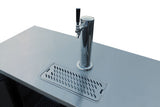 Migali C-DD72-3-HC Competitor Series Black 3 Solid Door 2 Single Tap Direct Draw Beer Cooler 72" - (3) 1/2 Keg Capacity