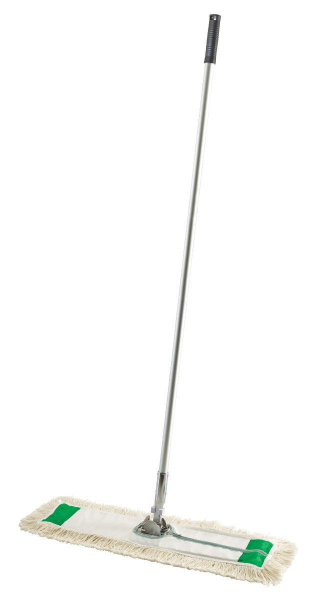 Winco DM-24 Dust Mop with 24" x 5" Cotton Head and 60" Aluminum Handle - 6/Case