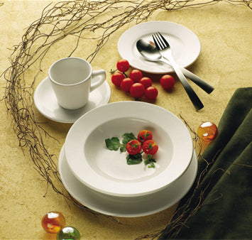 International Tableware DO-43 Dover European White Rolled Edge China Footed Bowl 13 oz. - 24/Case