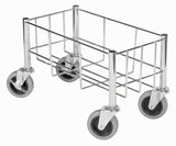 Winco DWR-1708 Rectangular Wire Trash Can Dolly for 23 gal. Slender Trash Cans - 400 lb Capacity - 4/Case