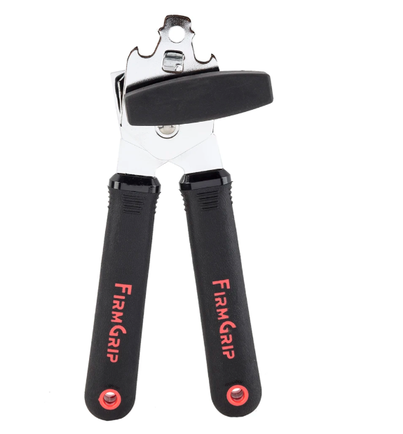 TableCraft E5627 Hand Can Opener w/ Ergonomic Soft Grip Handle