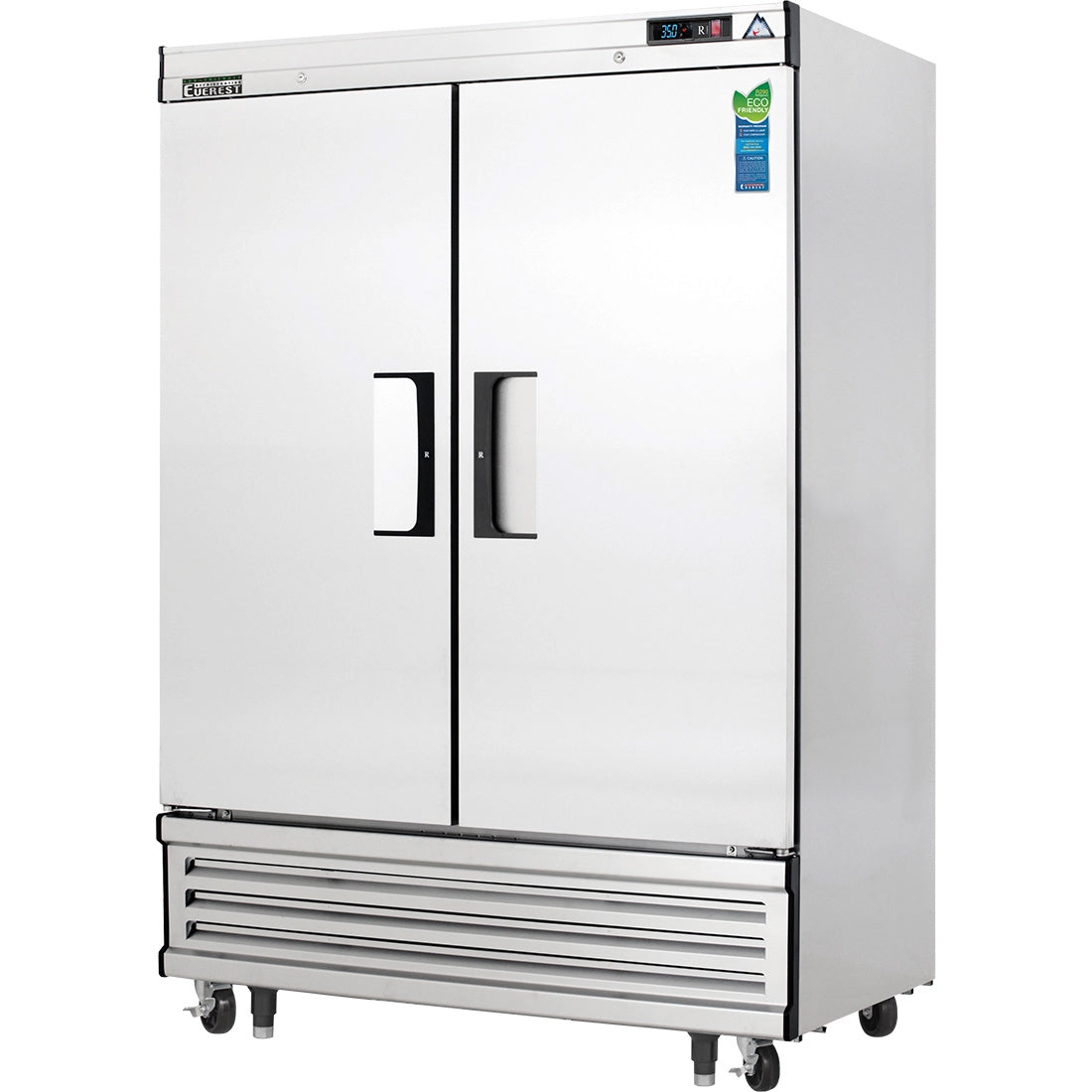 Everest Refrigeration EBRF2 2-Section 2 Solid Door Reach-In Dual Temp Refrigerator/Freezer Combo 55" - 115V