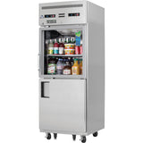 Everest Refrigeration EGSDH2 1-Section One Glass/One Solid Half Door Reach-In Dual Temp Refrigerator/Freezer Combo 30" - 115V