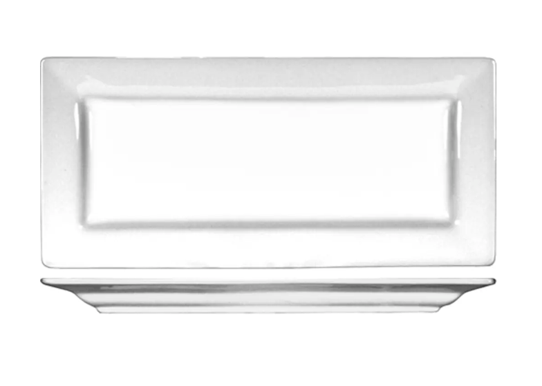 International Tableware EL17 11" x 5 1/8" Rectangular Elite Platter - Porcelain, Bright White