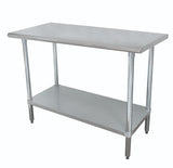 Advance Tabco ELAG-305-X Special Value Stainless Steel Work Table with Adjustable Galvanized Undershelf and Legs 60" x 30"