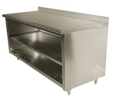 Advance Tabco EK-SS-303M Stainless Steel Open Front Style Enclosed Base Work Table with Midshelf 36"