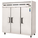 Everest Refrigeration ESRF3 3-Section 3 Solid Door Reach-In Dual Temp Refrigerator/Freezer Combo 75" - 115V