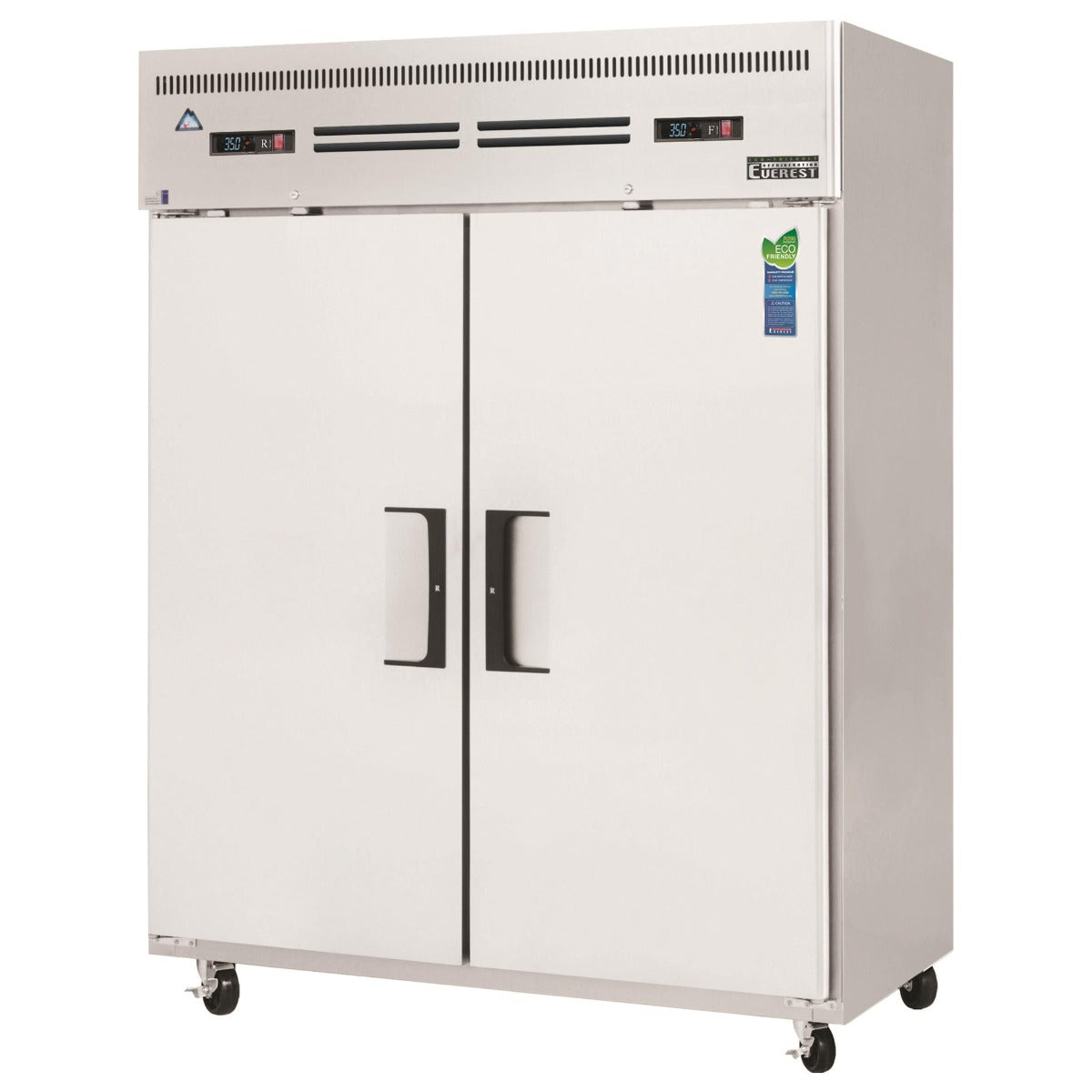 Everest Refrigeration ESWRF2 2-Section 2 Solid Wide Door Reach-In Dual Temp Refrigerator/Freezer Combo 59" -115V