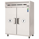 Everest Refrigeration ESWRF2 2-Section 2 Solid Wide Door Reach-In Dual Temp Refrigerator/Freezer Combo 59" -115V