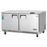 Everest Refrigeration ETBWR2 2-Section 2 Solid Wide Door Back Mount Undercounter Refrigerator 60" - 115V