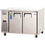 Everest Refrigeration ETR2 2-Section 2 Solid Door Side Mount Undercounter Refrigerator 48" - 115V