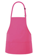 Fame Fabrics F10-82316 Bib Apron with 3 Divisional Pockets 28"W x 24"L - Raspberry