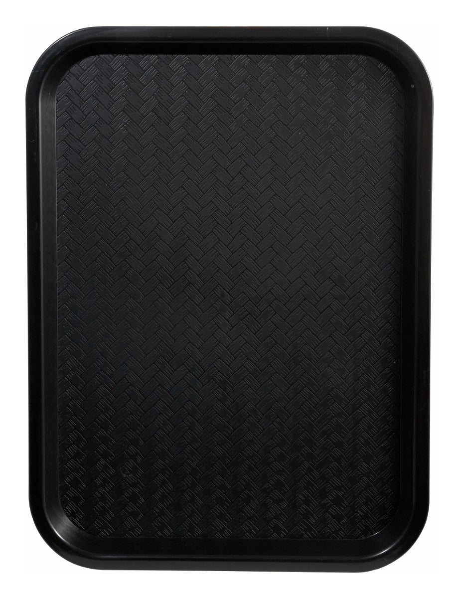 Winco FFT-1014K Plastic Fast Food / Cafeteria Tray 14"L x 10"W - Black - 48/Case