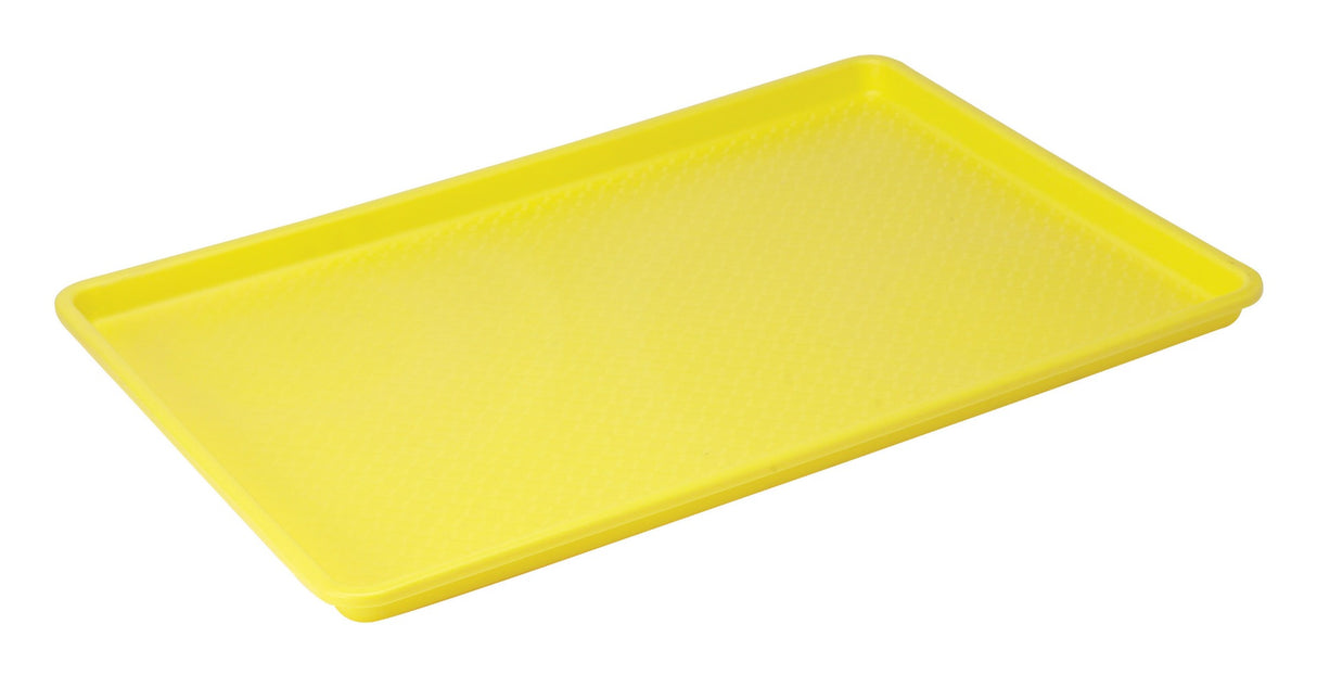 Winco FFT-1826YL Plastic Sheet Pan / Sheet Tray / Display Tray 26"L x 18"W - Full Size - Yellow - 6/Case