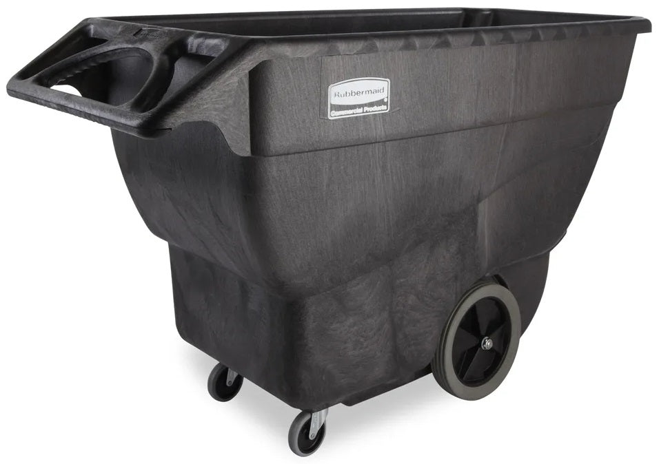 Rubbermaid FG101100BLA Structural Foam Open Top Utility Duty Tilt Truck / Trash Cart - Black - 3/4 cu. yd. (600 lb. Capacity)