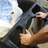 Rubbermaid FG101100BLA Structural Foam Open Top Utility Duty Tilt Truck / Trash Cart - Black - 3/4 cu. yd. (600 lb. Capacity)