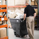 Rubbermaid FG101100BLA Structural Foam Open Top Utility Duty Tilt Truck / Trash Cart - Black - 3/4 cu. yd. (600 lb. Capacity)
