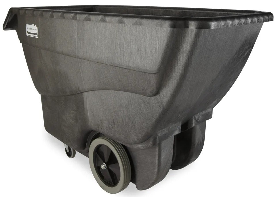 Rubbermaid FG101100BLA Structural Foam Open Top Utility Duty Tilt Truck / Trash Cart - Black - 3/4 cu. yd. (600 lb. Capacity)