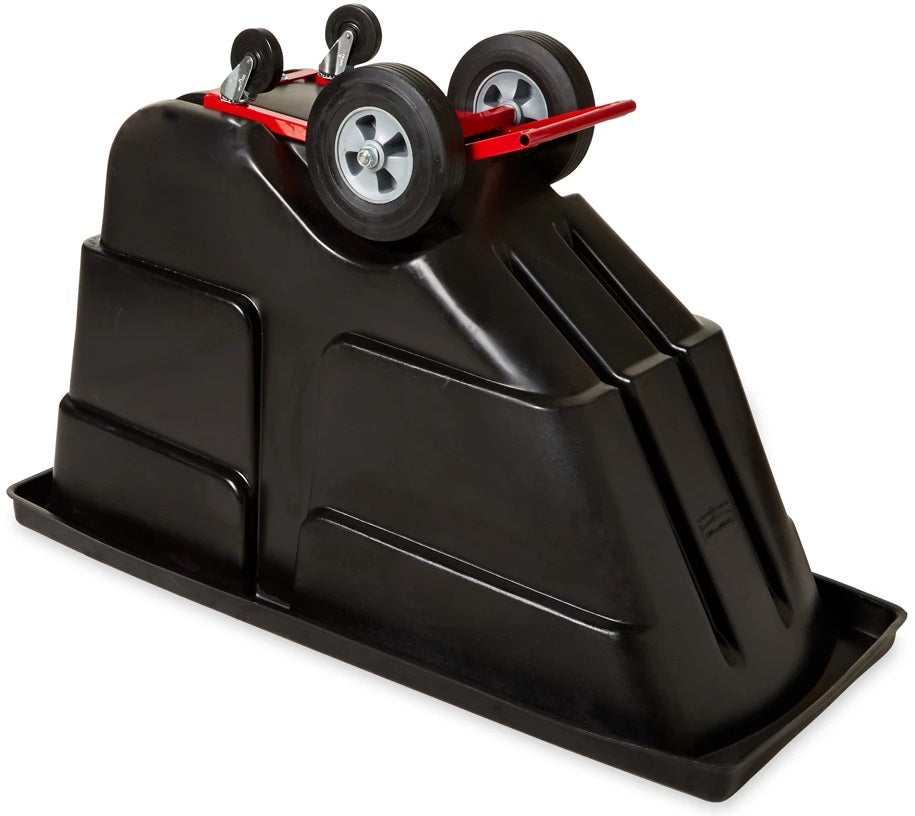 Rubbermaid FG130400BLA Rotomolded Open Top Utility Duty Tilt Truck / Trash Cart - Black -  1/2 cu. yd. (450 lb. Capacity)