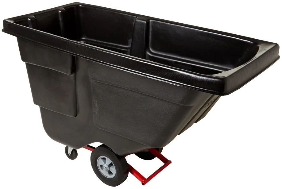 Rubbermaid FG130400BLA Rotomolded Open Top Utility Duty Tilt Truck / Trash Cart - Black -  1/2 cu. yd. (450 lb. Capacity)