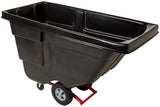 Rubbermaid FG130400BLA Rotomolded Open Top Utility Duty Tilt Truck / Trash Cart - Black -  1/2 cu. yd. (450 lb. Capacity)