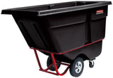 Rubbermaid FG130500BLA Rotomolded Open Top Standard Duty Tilt Truck / Trash Cart - Black - 1/2 cu. yd. (850 lb. Capacity)