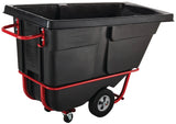 Rubbermaid FG130500BLA Rotomolded Open Top Standard Duty Tilt Truck / Trash Cart - Black - 1/2 cu. yd. (850 lb. Capacity)