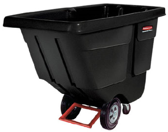 Rubbermaid FG131400BLA Rotomolded Open Top Utility Duty Tilt Truck / Trash Cart - Black -  1 cu. yd. (850 lb. Capacity)
