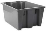 Rubbermaid FG172100GRAY Stack and Nest Palletote Polyethylene Storage / Tote Box 19-1/2"W x 15-1/2"D x 10"H - 1-5/16 cu. ft. - Gray