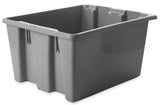 Rubbermaid FG172100GRAY Stack and Nest Palletote Polyethylene Storage / Tote Box 19-1/2"W x 15-1/2"D x 10"H - 1-5/16 cu. ft. - Gray