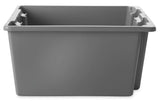Rubbermaid FG172100GRAY Stack and Nest Palletote Polyethylene Storage / Tote Box 19-1/2"W x 15-1/2"D x 10"H - 1-5/16 cu. ft. - Gray