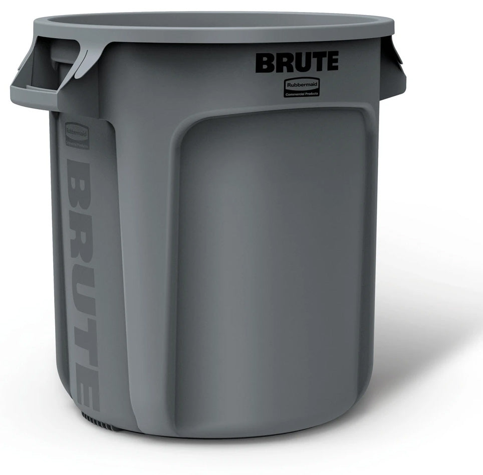 Rubbermaid FG261000GRAY Vented BRUTE Round Container 10 Gal. - Gray