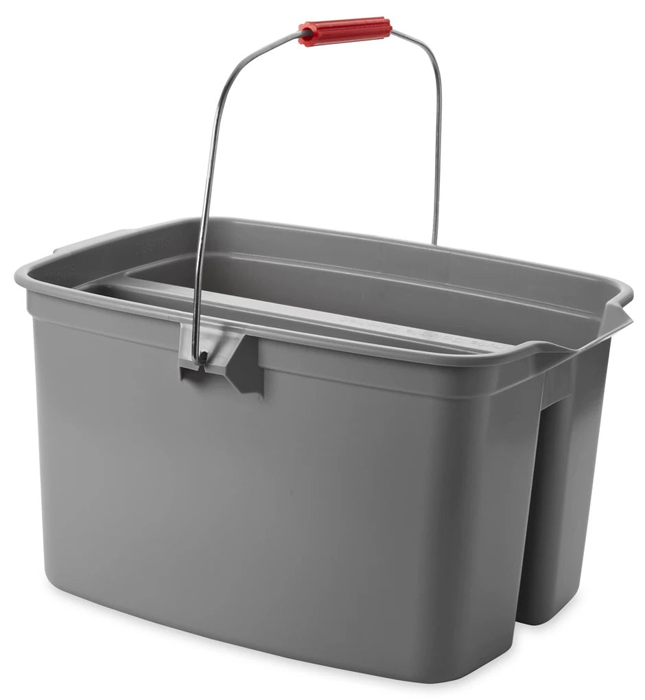 Rubbermaid FG262888GRAY Plastic Double Pail / Divided Bucket 19 qt. - Gray