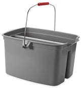 Rubbermaid FG262888GRAY Plastic Double Pail / Divided Bucket 19 qt. - Gray