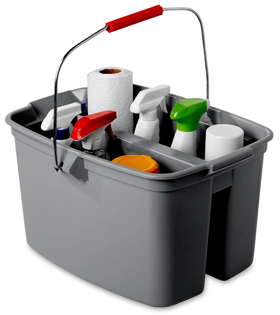 Rubbermaid FG262888GRAY Plastic Double Pail / Divided Bucket 19 qt. - Gray